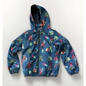 H&M Marvel Windbreaker Jacket Size 6/7 Hooded Full Zip Pockets Boys Girls